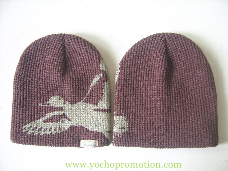 Promotional Printed 100% Acrylic Winter Beanie Knitted Hat