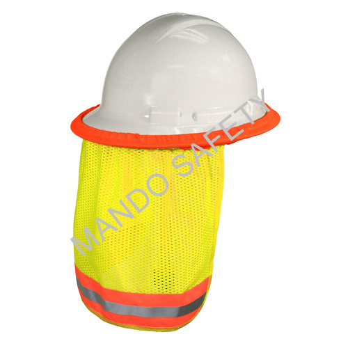 Hi-Viz Lime Mesh Hard Hat Neck Shield