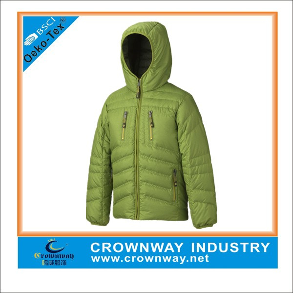 Mens Hooded Goose Down Winter Jacket with Ultra Light Padding