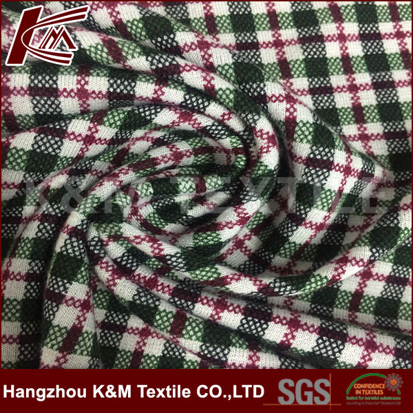 Check Pattern Elastic Custom Printed Rayon Polyester Fabric