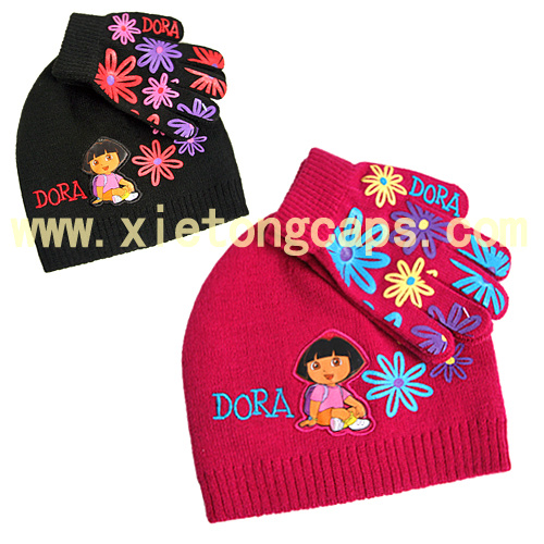 Knitted Hat & Gloves Set (JRK096, JRK097)