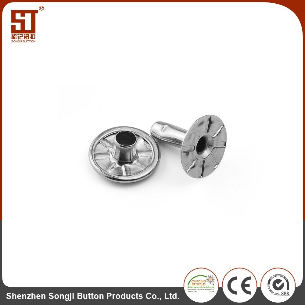 Garment Accessories Custom Monocolor Round Metal Rivet Prong Snap Button