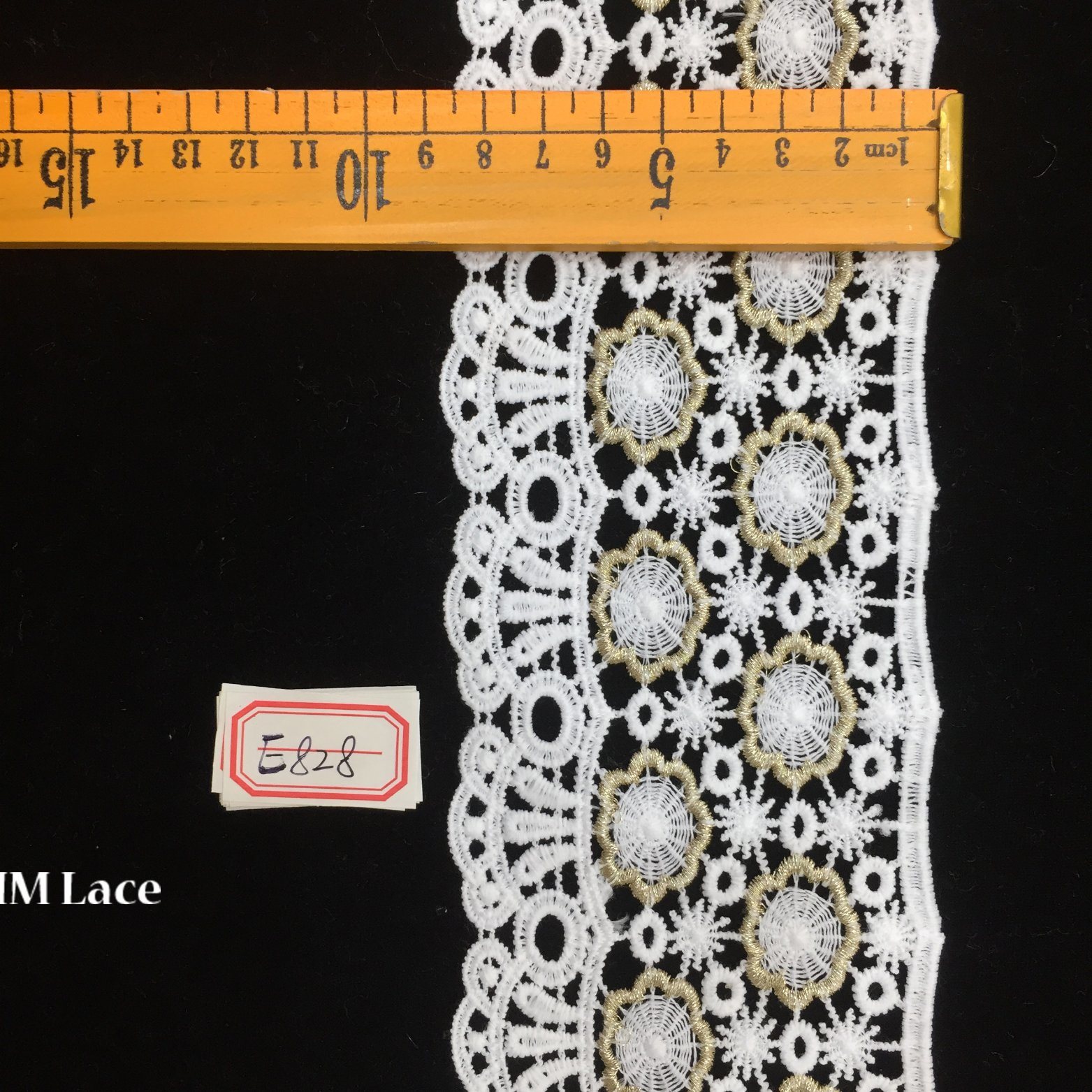 8.5cm White Polyester Snow Flower Lace Fabric, Geometry Lace for Clothes Accessories Hme828