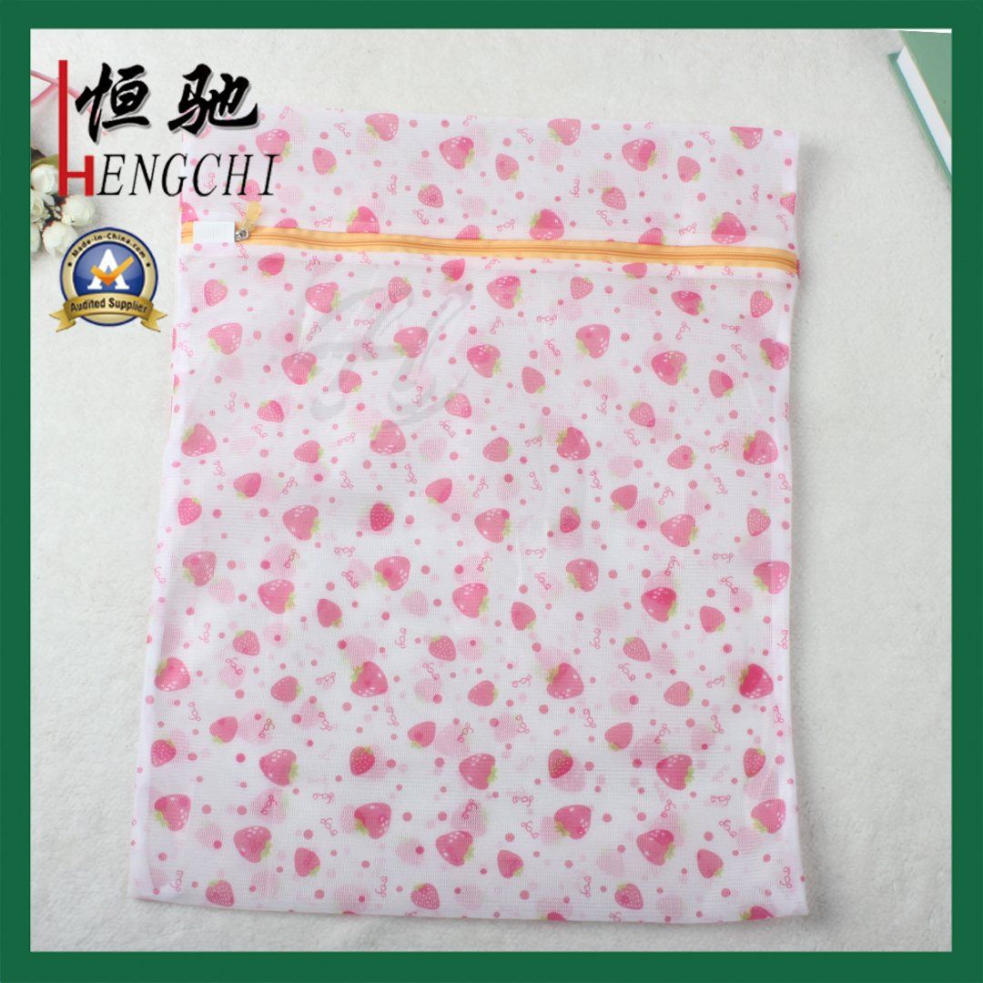 Strong Printed Zip Mesh Launsry Bag for Apparel