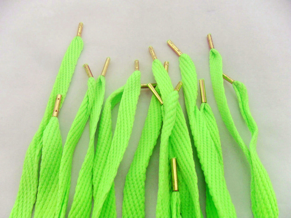 Fat Elastic Green Waxed Laces for Running Shoes