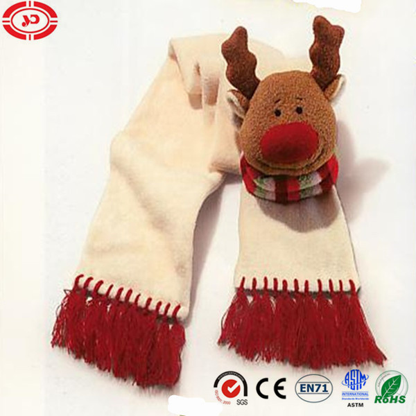 Moose Head Cute Plush Soft Scarf Xmas for Kids Set