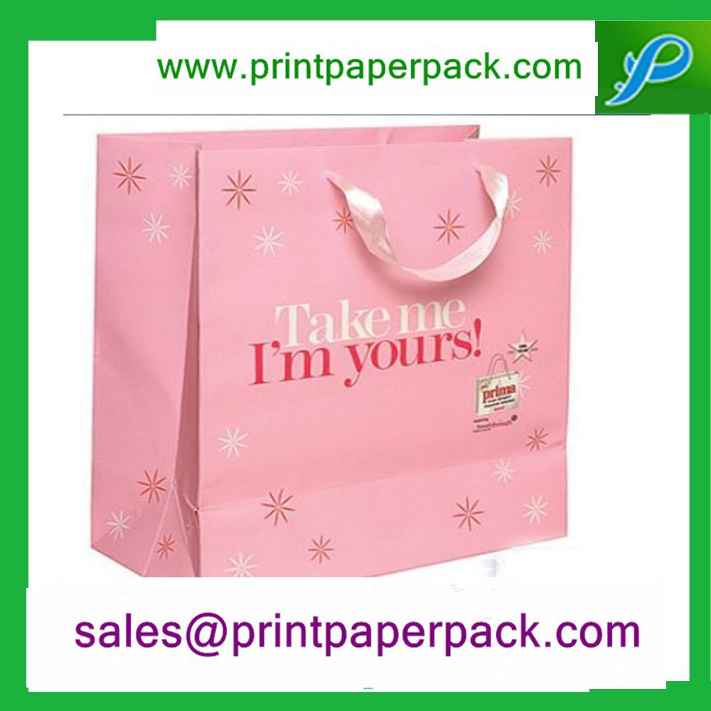 Elaborate Folding Carrier Gift Apparel Customized Kraft Paper Bag