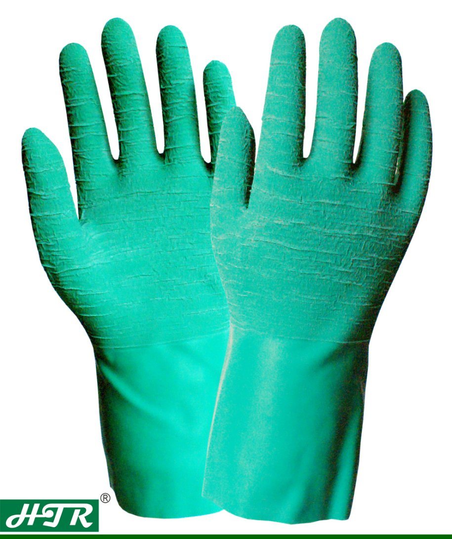 Latex Rubber Chemical Resistant Anti Slip Cotton Liner Work Gloves
