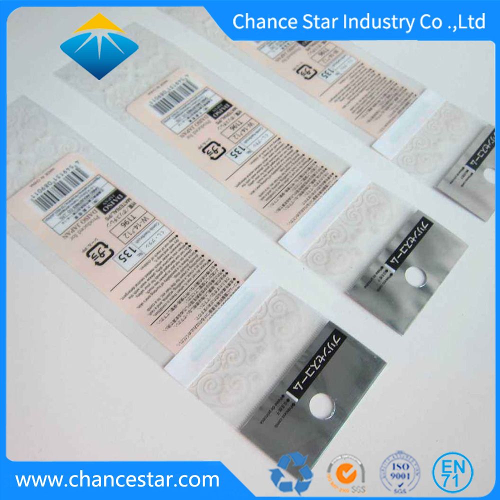 Custom Print Transparent OPP Plastic Adhesive Header Bag