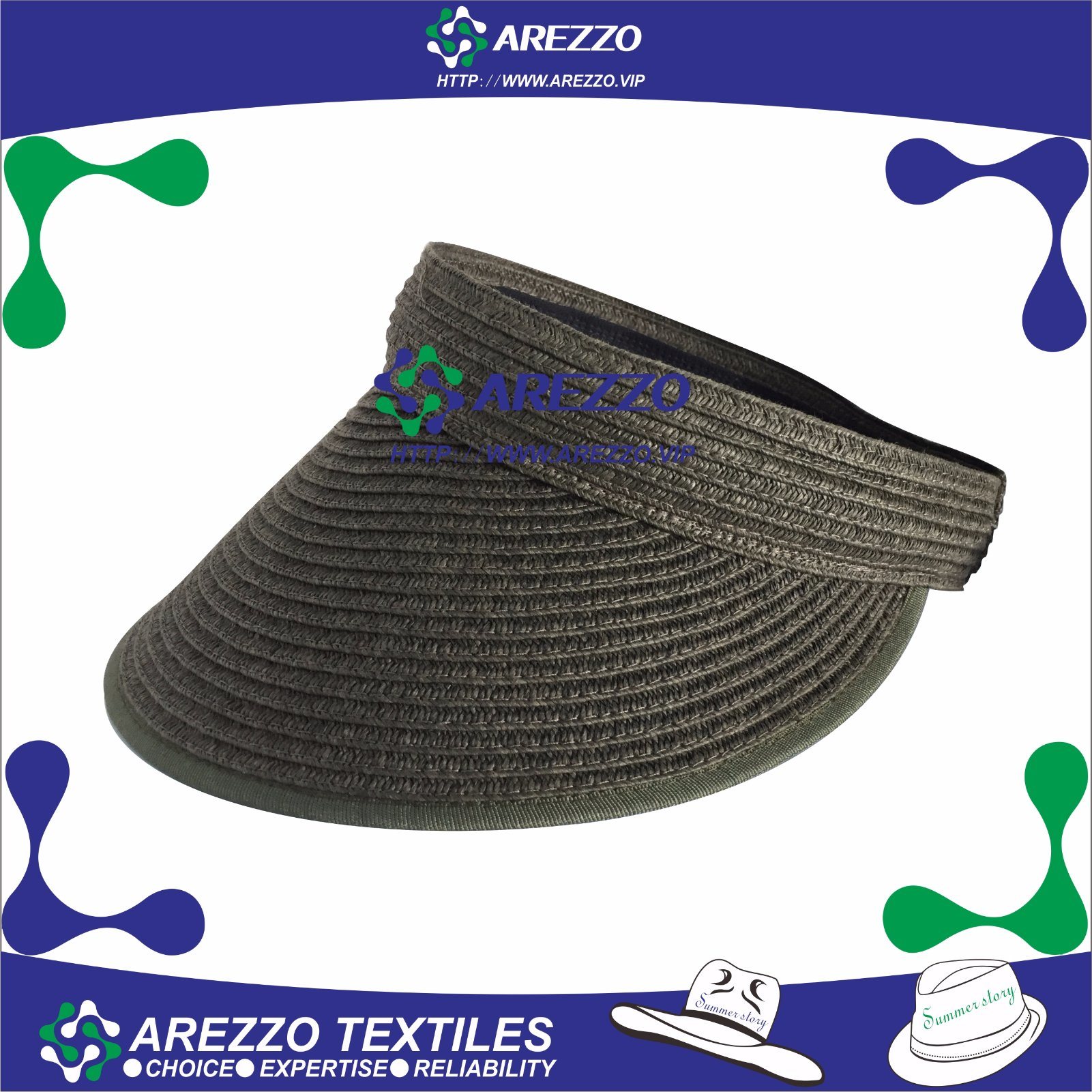 Paper Straw Hairpin Hat (AZ032C)