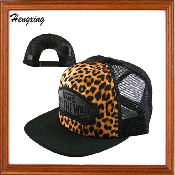 Fashionable 100% Cotton Mesh Flat Brim Snapback Caps