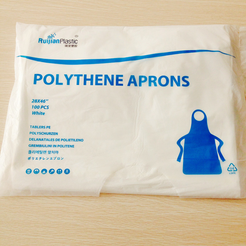 Wihte Disposable Waterproof PE Apron in Good Quality