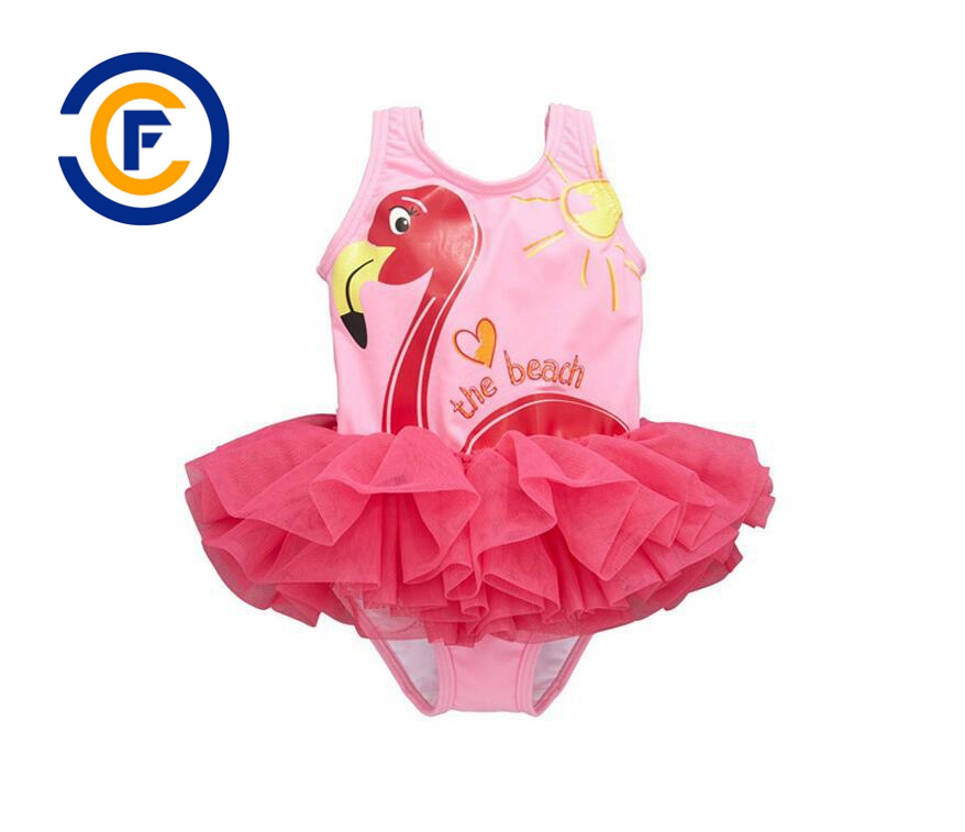 New Design Cartoon Print Girl Swimwear with Oeko-Tex