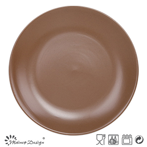 27cm Ceramic Dinner Plate Solid Brown Glaze
