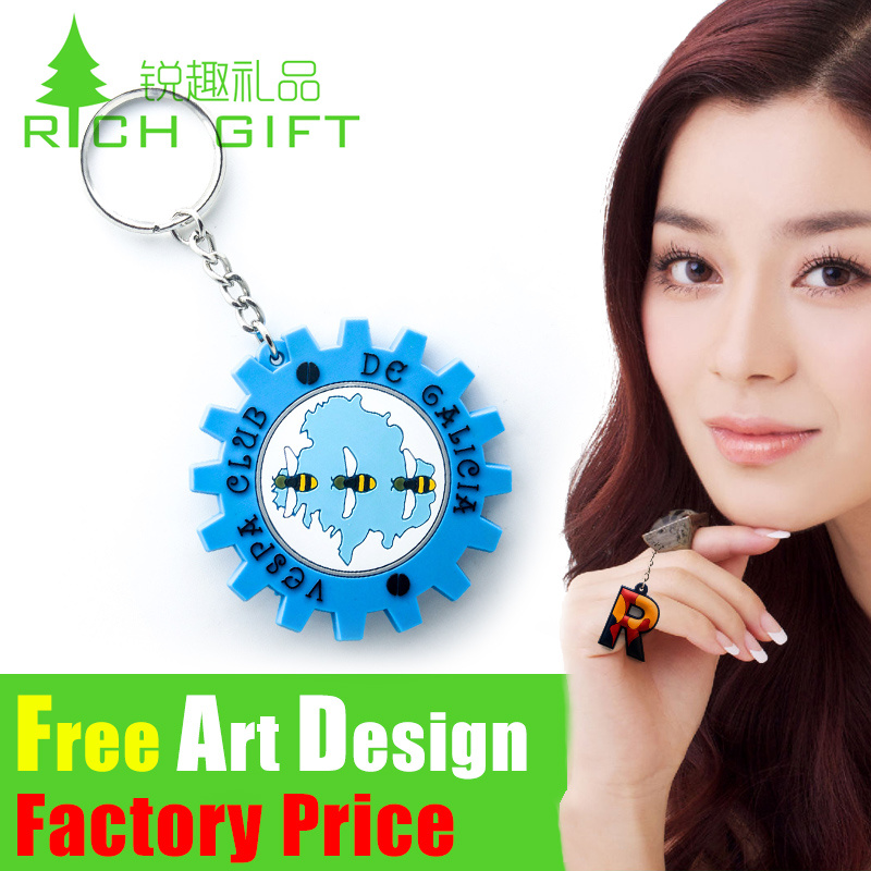 Cheap Custom Promotional 3D Soft Rubber PVC Keyring