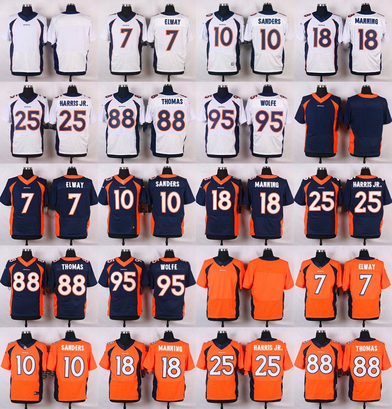 Denver Derek Wolfe Demaryius Thomas Chris Harris Jr Football Jerseys