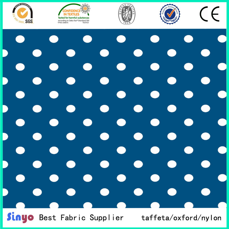 PU Coated 500d Polyester Polka DOT Oxford Custom Printed Fabric for Baby Carriage