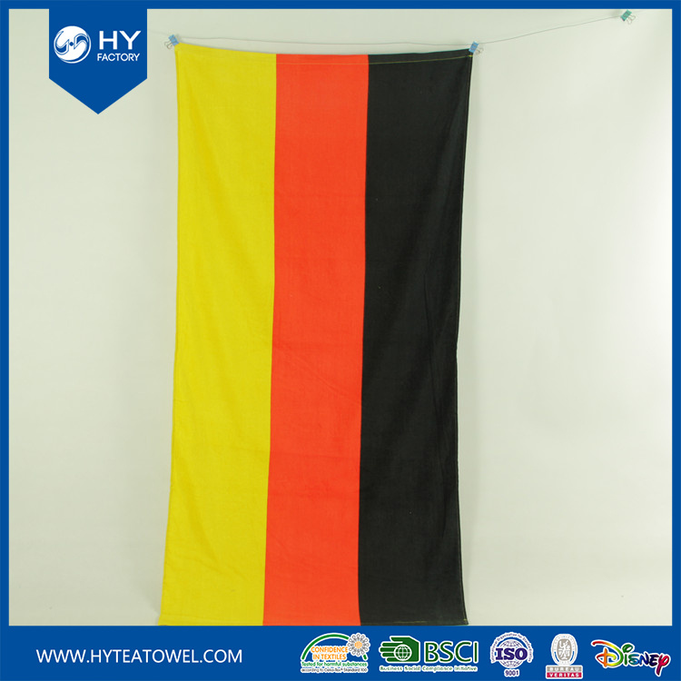 100% Cotton Custom Reactive Flag Printed Beach Towels