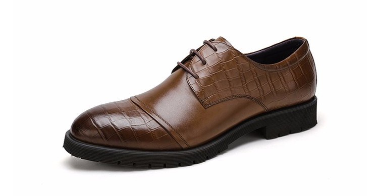 Men Dress Shoes, Brown Formal Leather Shoes for Men