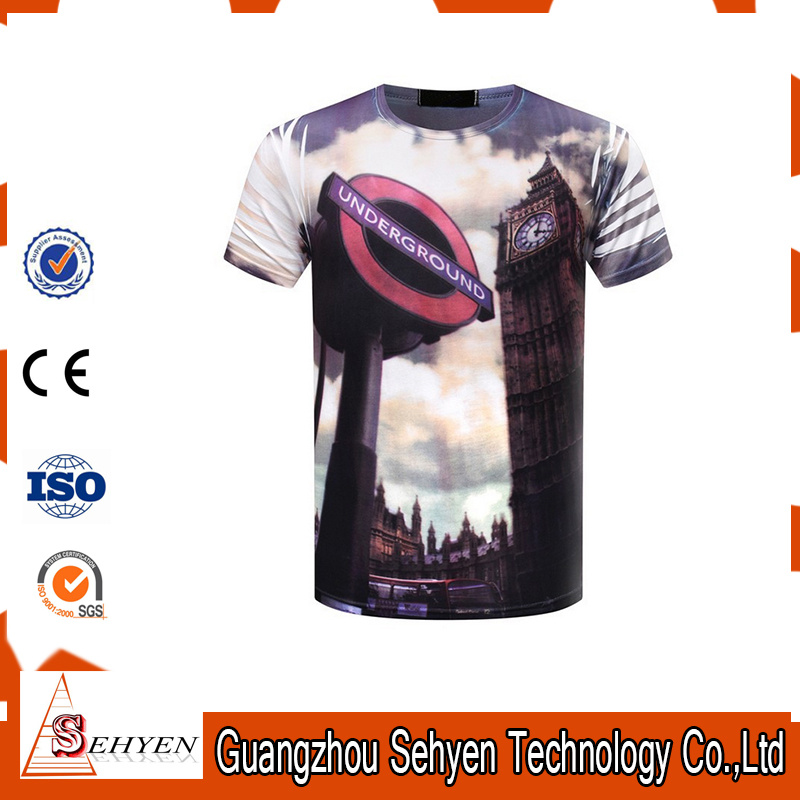 Custom Printed Print Printing 3D T-Shirt Men Fashion T Shirt