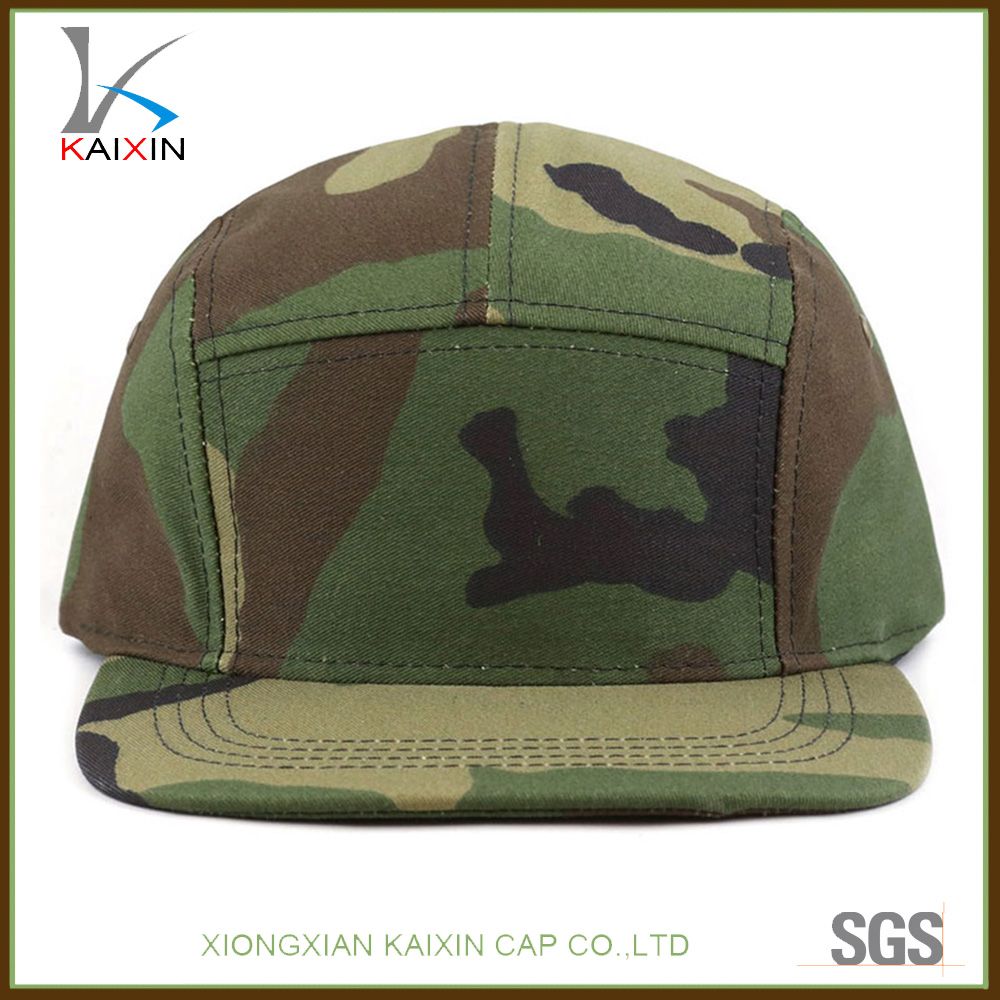 Custom Camo Plain Blank 5 Panel Cap Hat