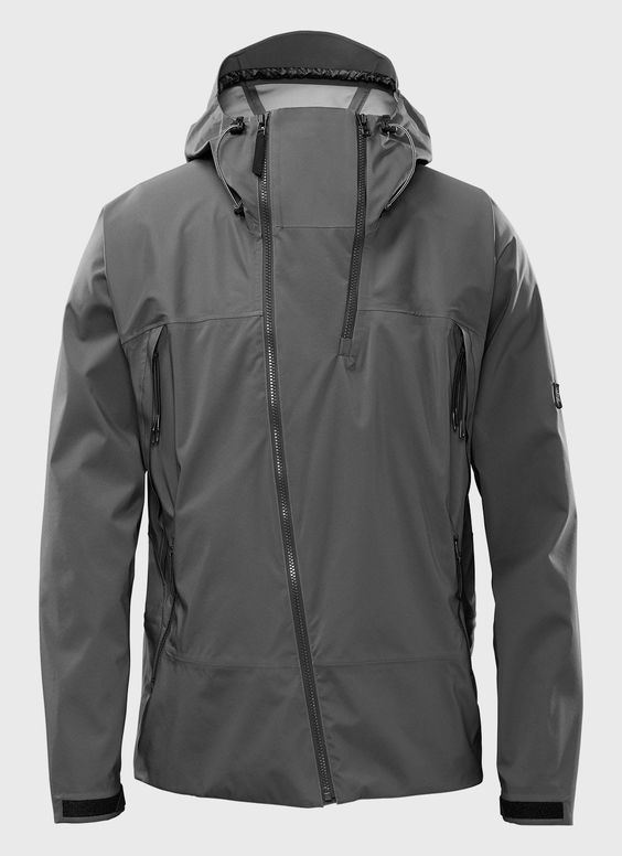 Men′ S Grey Casual Windproof & Breathable Softshell Jacket with Hood