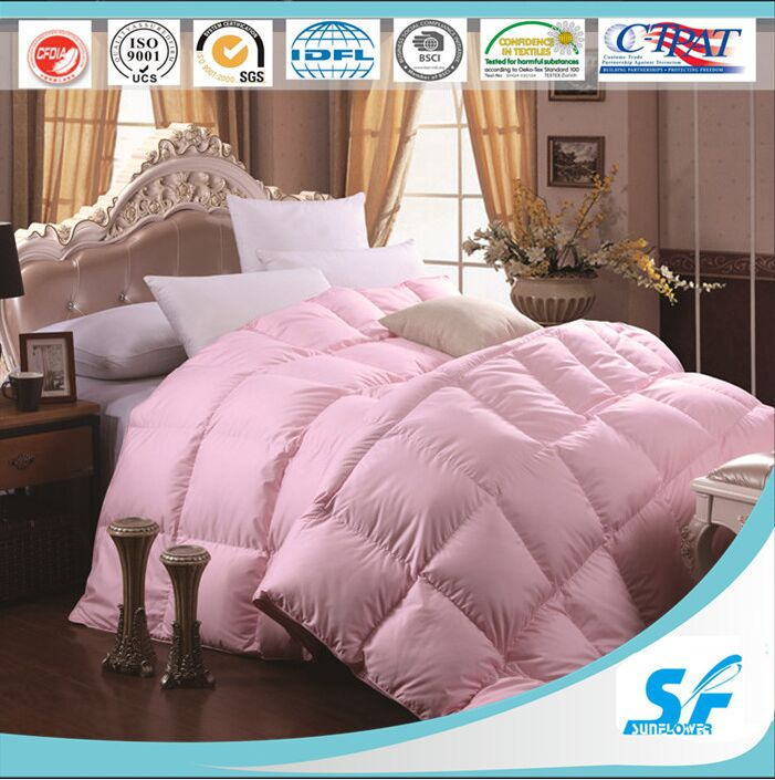 Cotton Plain Color High Quality White Goose Down Bedding Goose Down Duvet