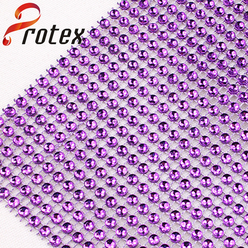 High Quality 24 Lines Colorful Plastic Diamond Mesh Trimming, Rhinestone Banding