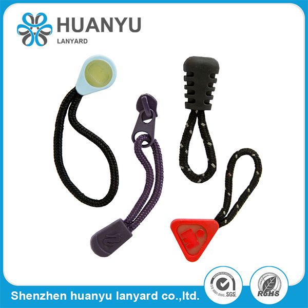 Fancy Garment Accessories Custom Decoration Nylon Plastic Cord Zipper Puller