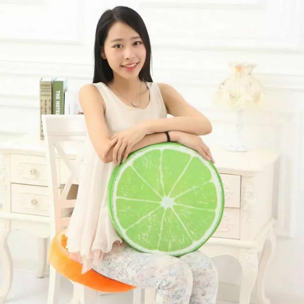 Fruit Shaped Plush Cushion Memory Foam Seat Cushion