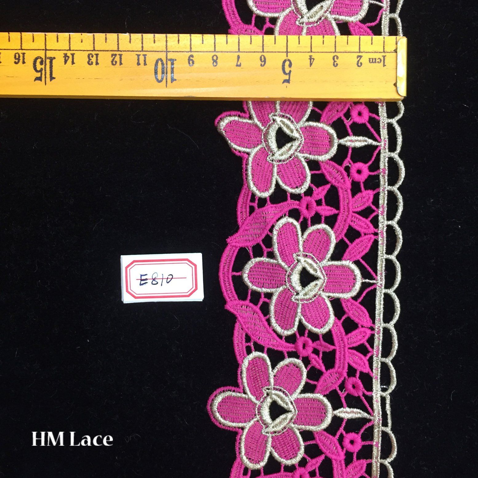 8cm Gorgeous Mesh Venice Lace Trim in Sage Pink Hme810