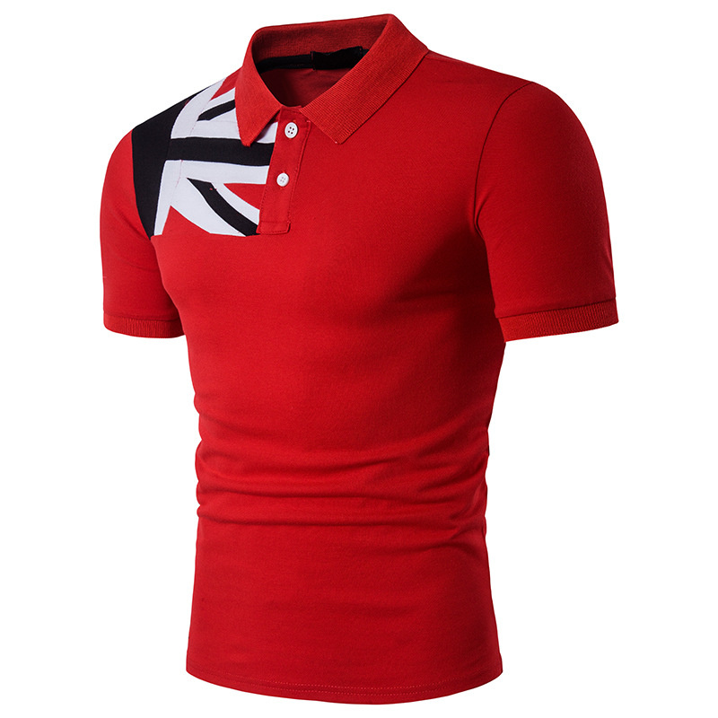 100 Cotton Pique Fabric Wholesale Red Polo Shirts with Printing