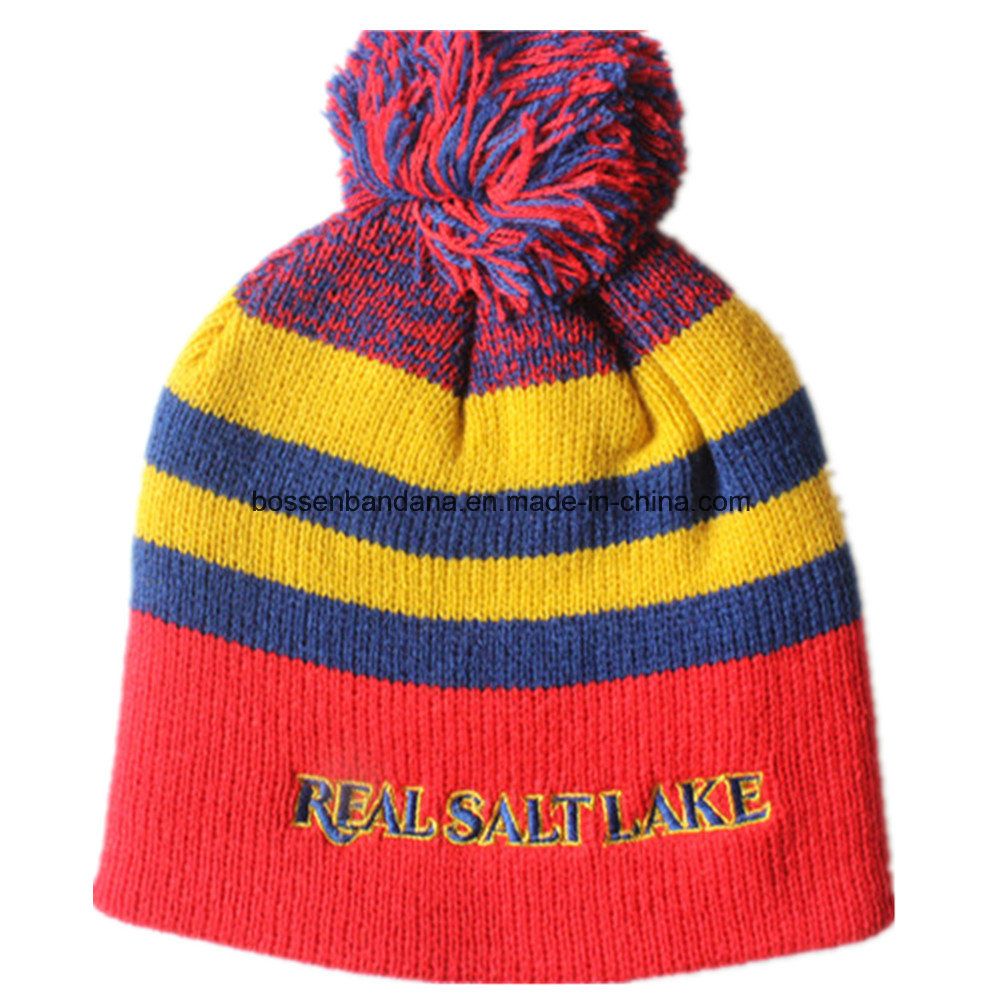 China Factory Produce Customized Logo Jacquard Knit Snappy Beanie