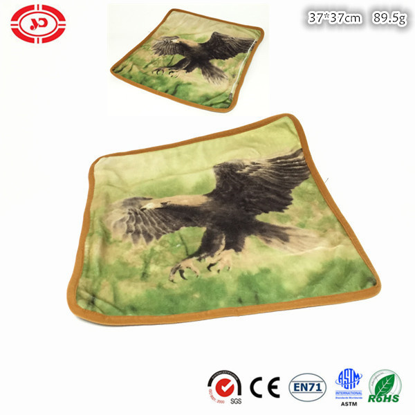 Square Soft Plush Eagle Printed Pillowcase with Zipper