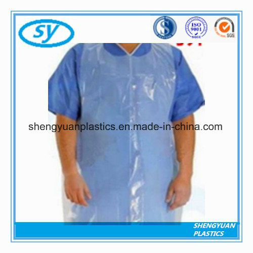 Disposable Plastic PE Apron in Light Blue Color