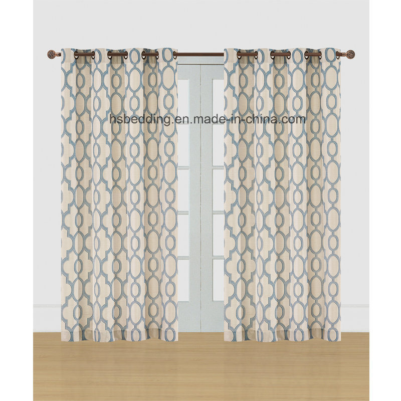 Light Color Combo Home Textile Jacquard Window Curtain