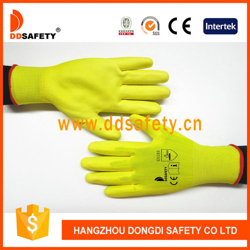 Ddsafety 2017 Yellow Nylon with Yellow PU Glove