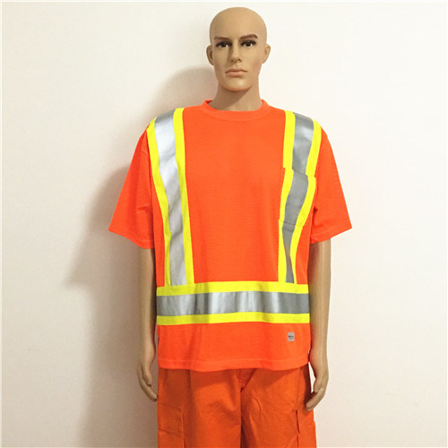 Shiny Orange Safety Workwear with High Visibility Tape