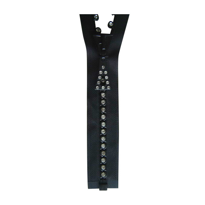 Rhinestone Plastic Open-End Zipper -5# (SZ-068)