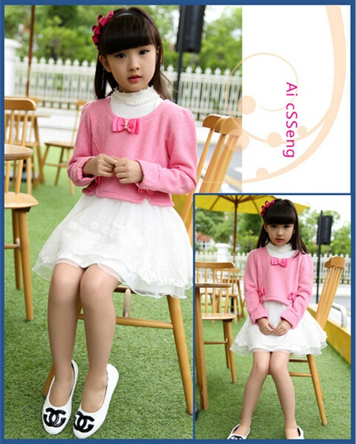 2015 Children's Wear The New Lace Dresses Two-Piece Children's Princess Dress