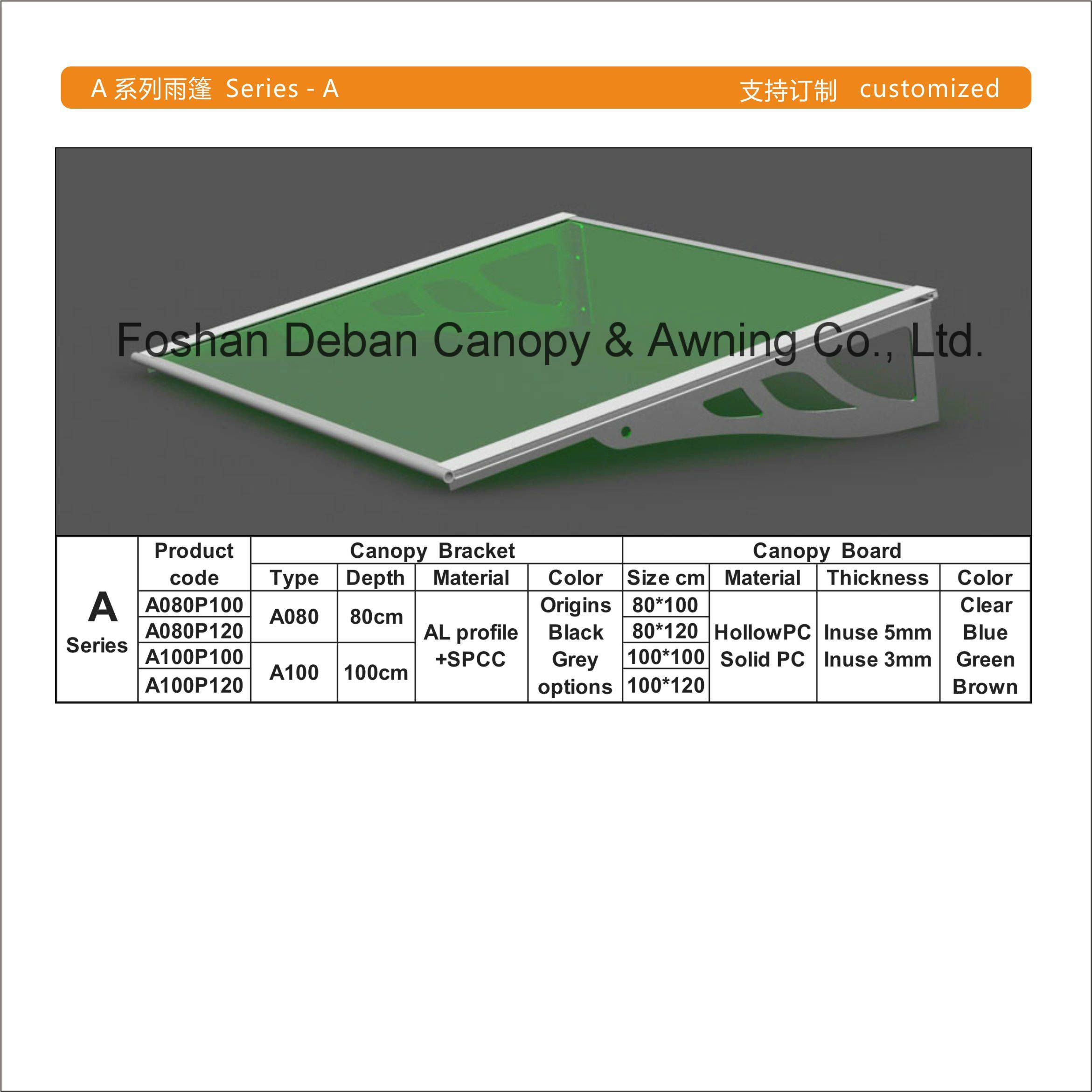 Aluminum /Polycarbonate Awning/Easy to Install /Simple for Doors and Windows /Sunshade