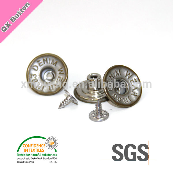 17mm Floral Border Shank Jeans Buttons