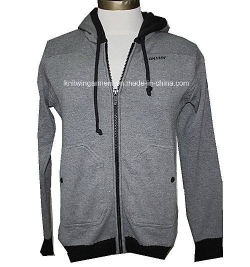 Men Knitted Fashion Turtle Neck Long Sleeve Cardigan Sweater (KH10-281)