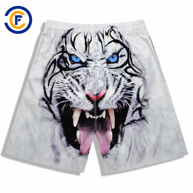 Oeko-Tex Full Waist Polyester Patterned Men Board Short Swimwear