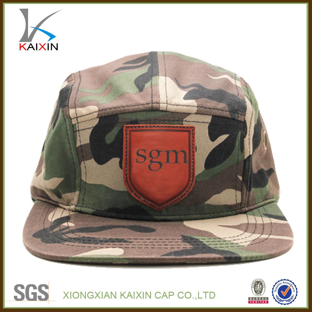 Custom Hip Hop Camo 5 Panel Camper Hat