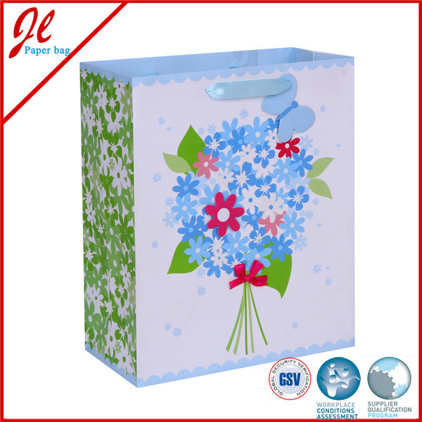 Colorful Flower Gift Paper Bags Gift Shopping Bags