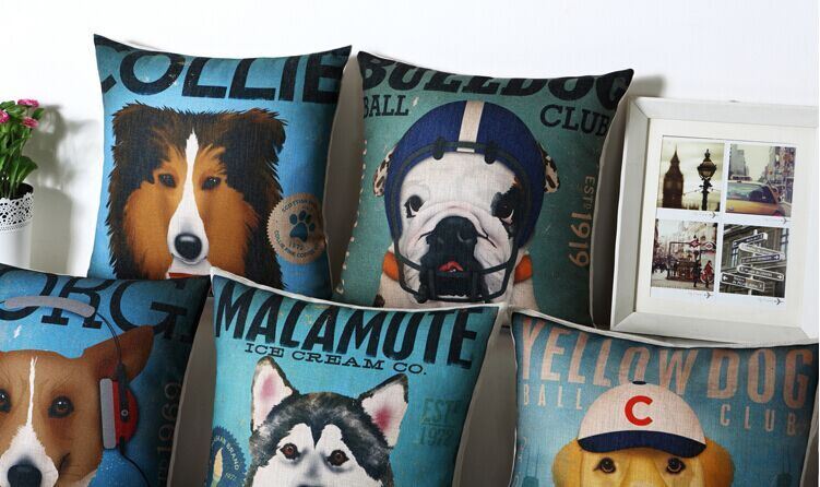 Digital Printing Cushion Cover Dog Design