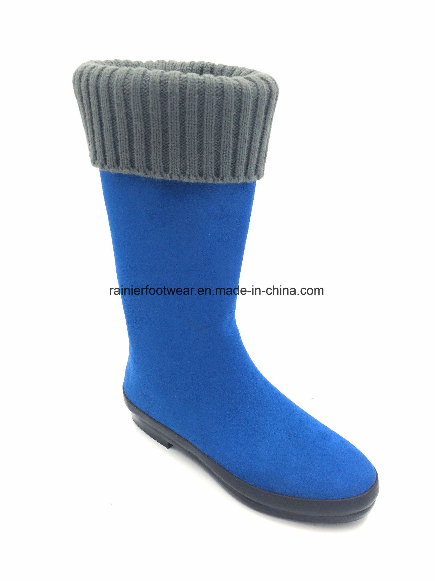 Fashion Rain Boot with Fabric Upper