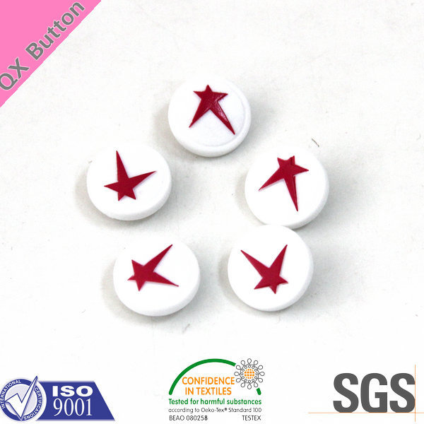 White Plastic Star Logo Garment Snap Button