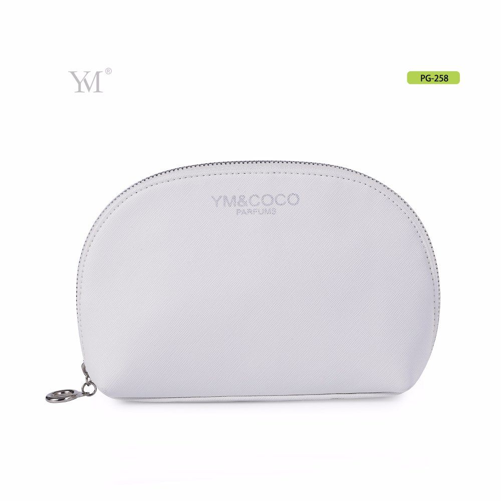 Promotion Shell Shape Cross-Grain Leather Good Makeup Bags with Zipper